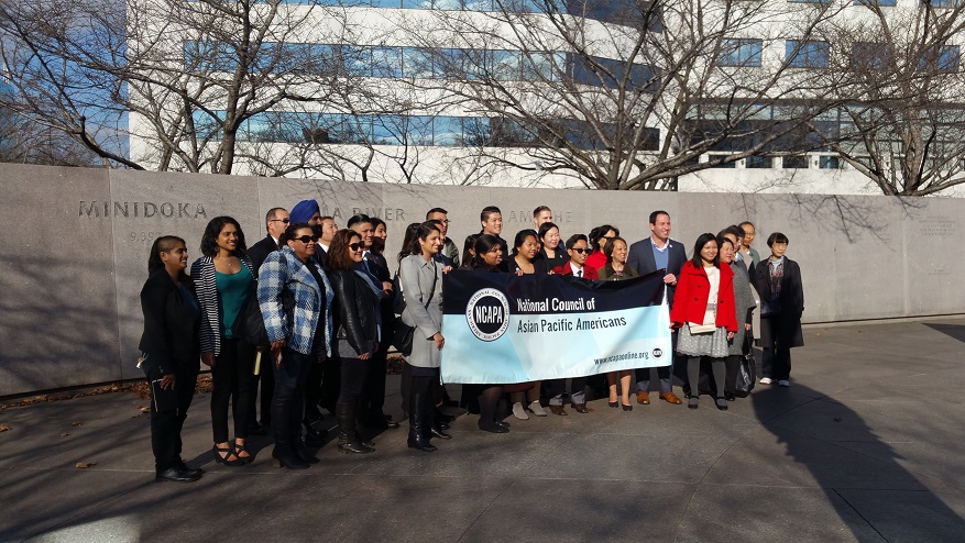 The National Council of Asian Pacific Americans at Wednesday's demonstration.