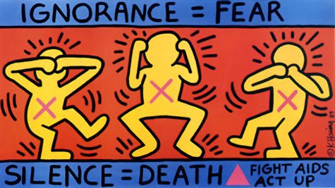 "Silence = Fear," Keith Haring, 1989
