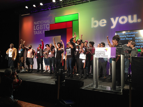 Black transgender activists on stage at Creating Change 2015