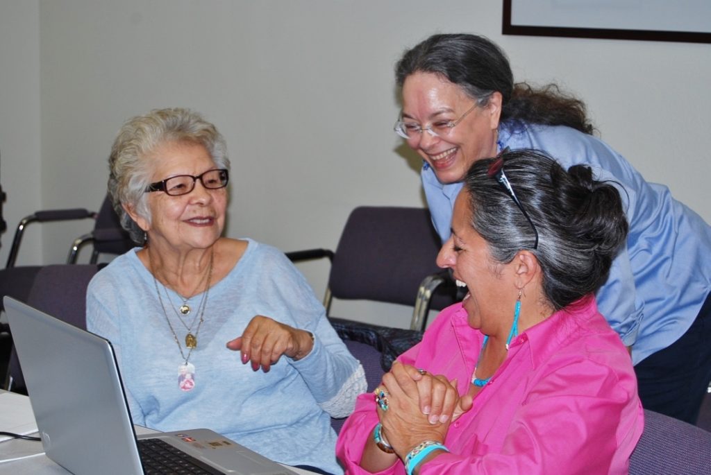 Elders participating in a digital storytelling workshop at NICOA. Photo courtesy of NICOA.