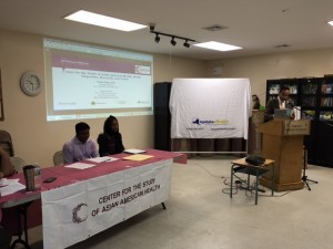 The team from CSAAH shared the finding from various projects with the seniors at India Home's Desi Senior Center.